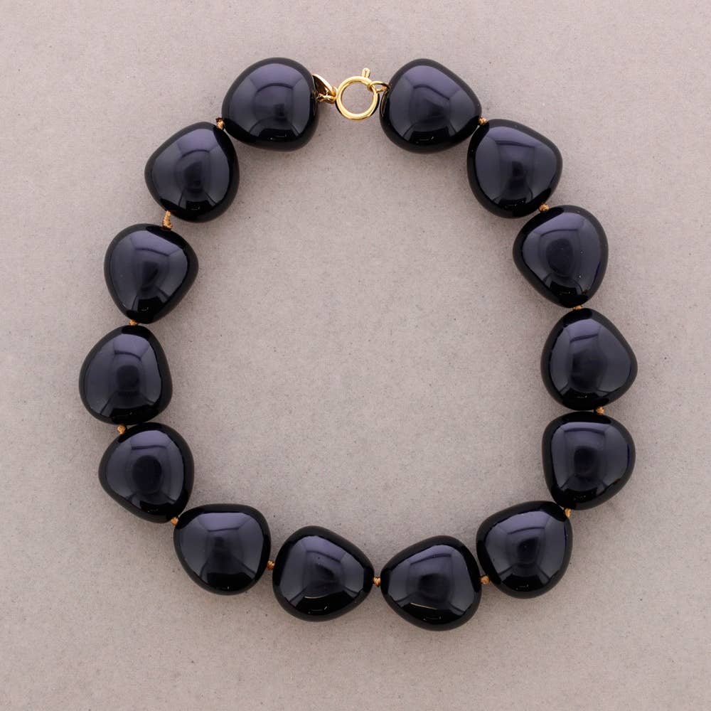 Collier ras du cou en résine à perles irrégulières | Couleurs vives pour l'été