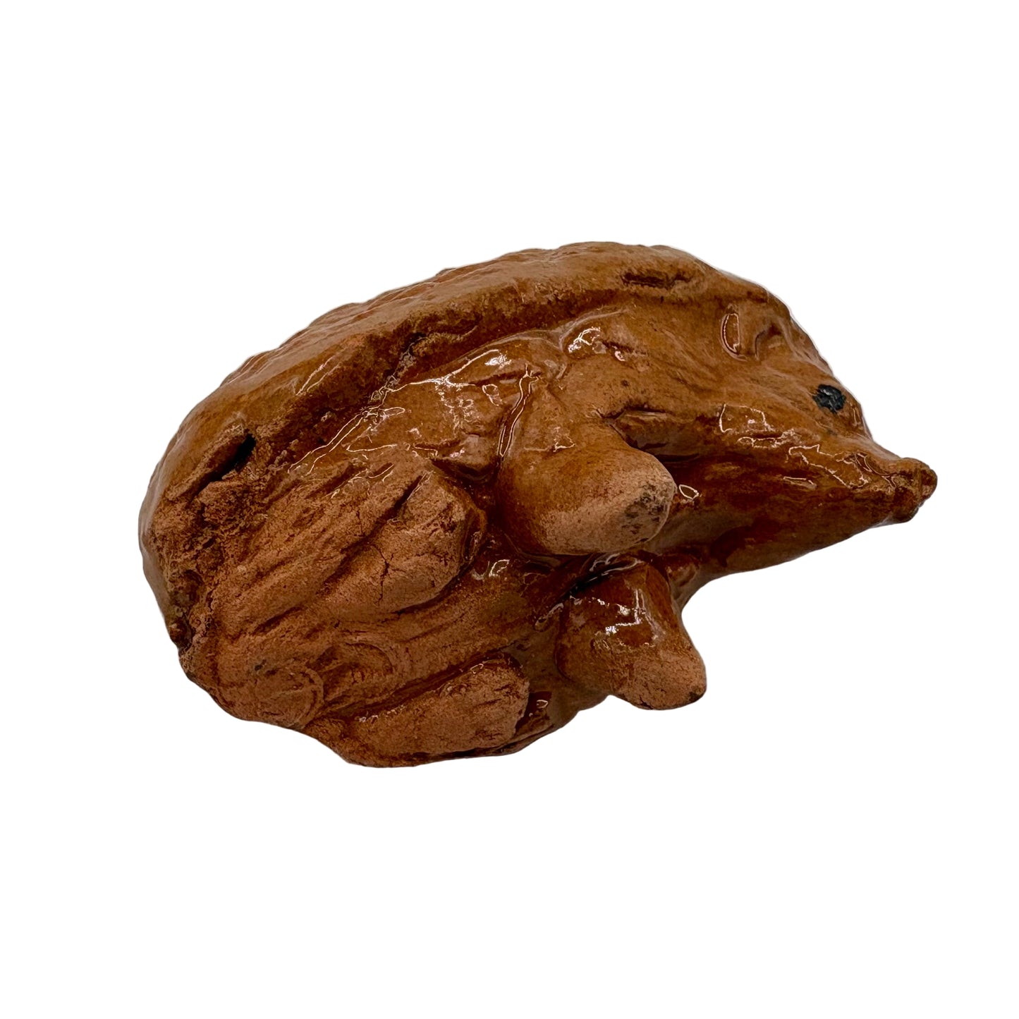 Figurine en céramique représentant un hérisson, façonnée à la main à Aspiran