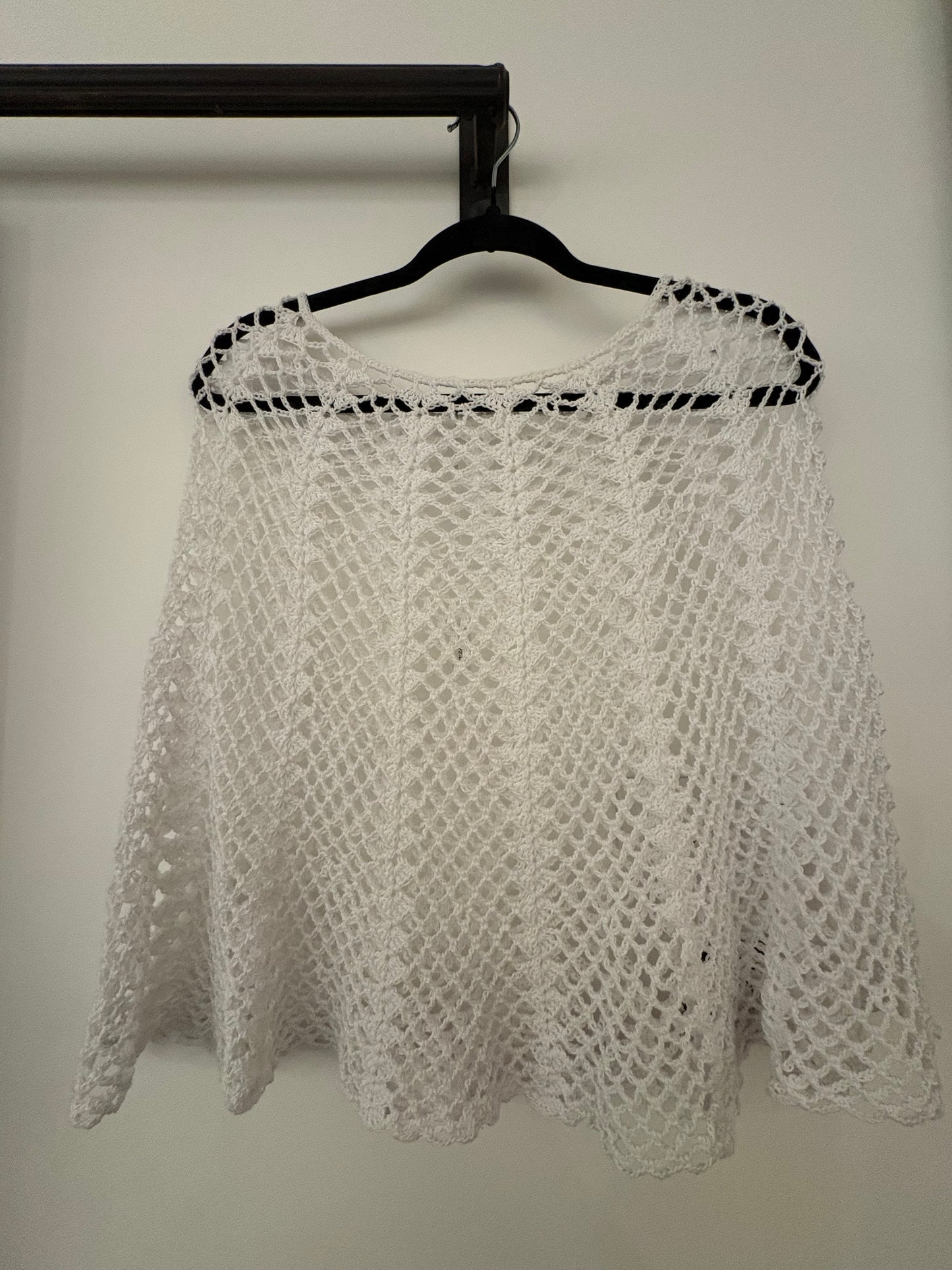 Poncho blanc en coton