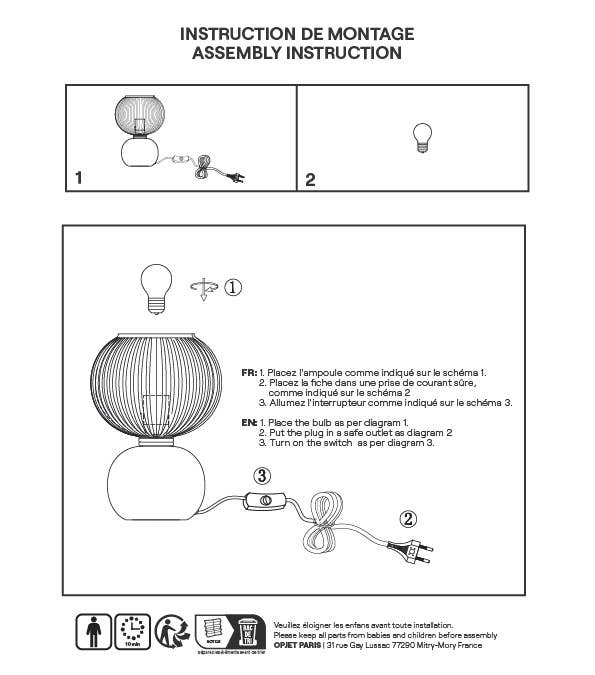 Lampe Adonis petite blanche