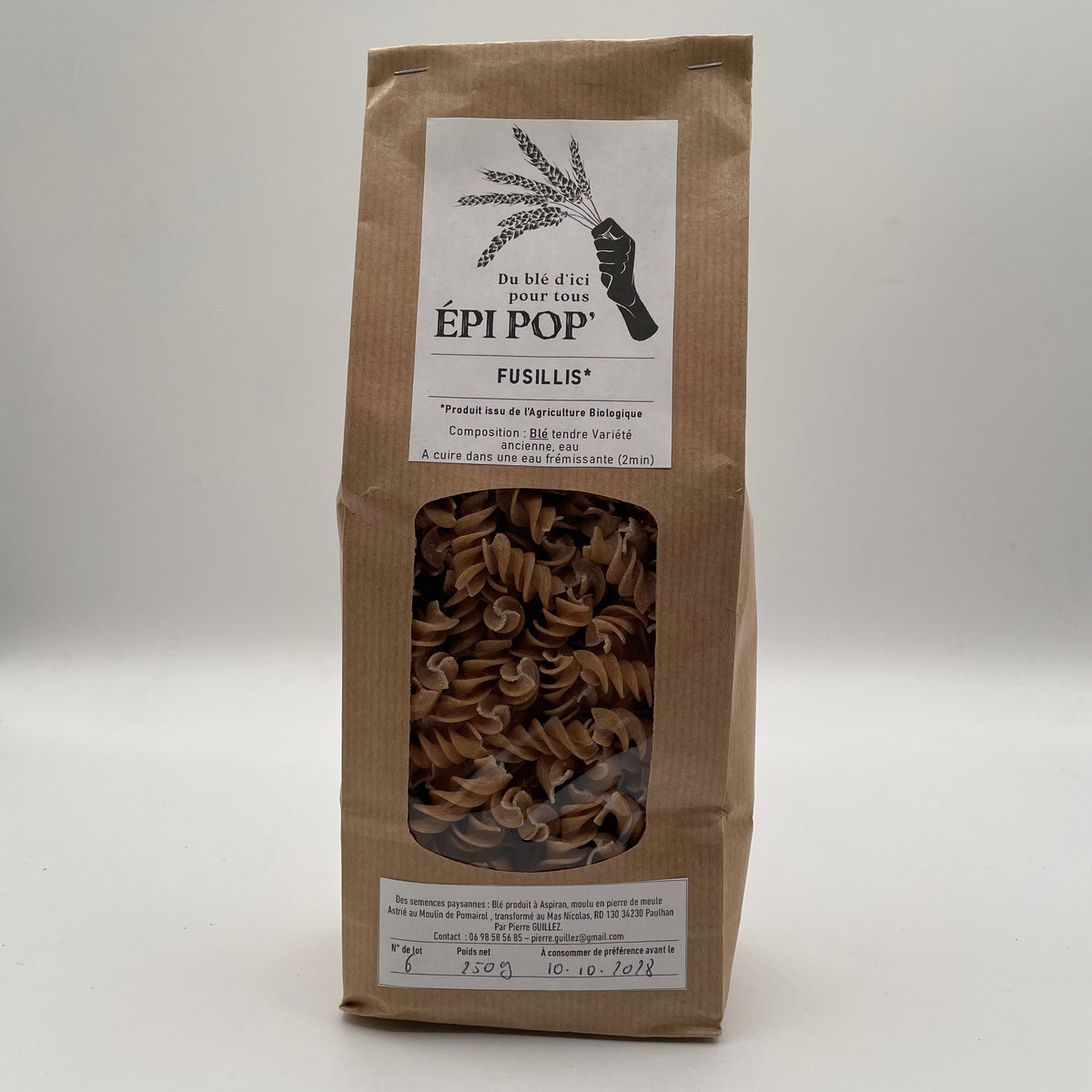 Pâtes artisanales ÉPI POP' fusillis, 250 g