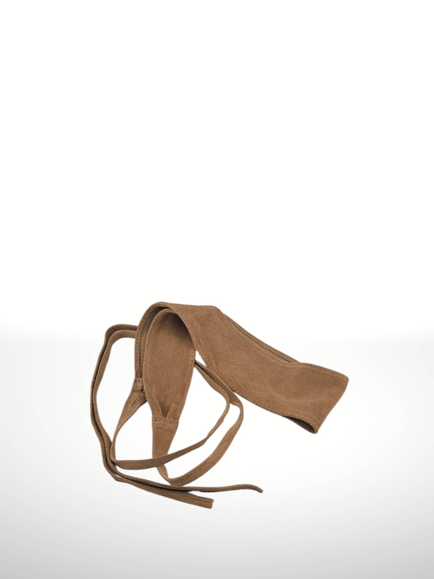 Ceinture obi en cuir suédé noir