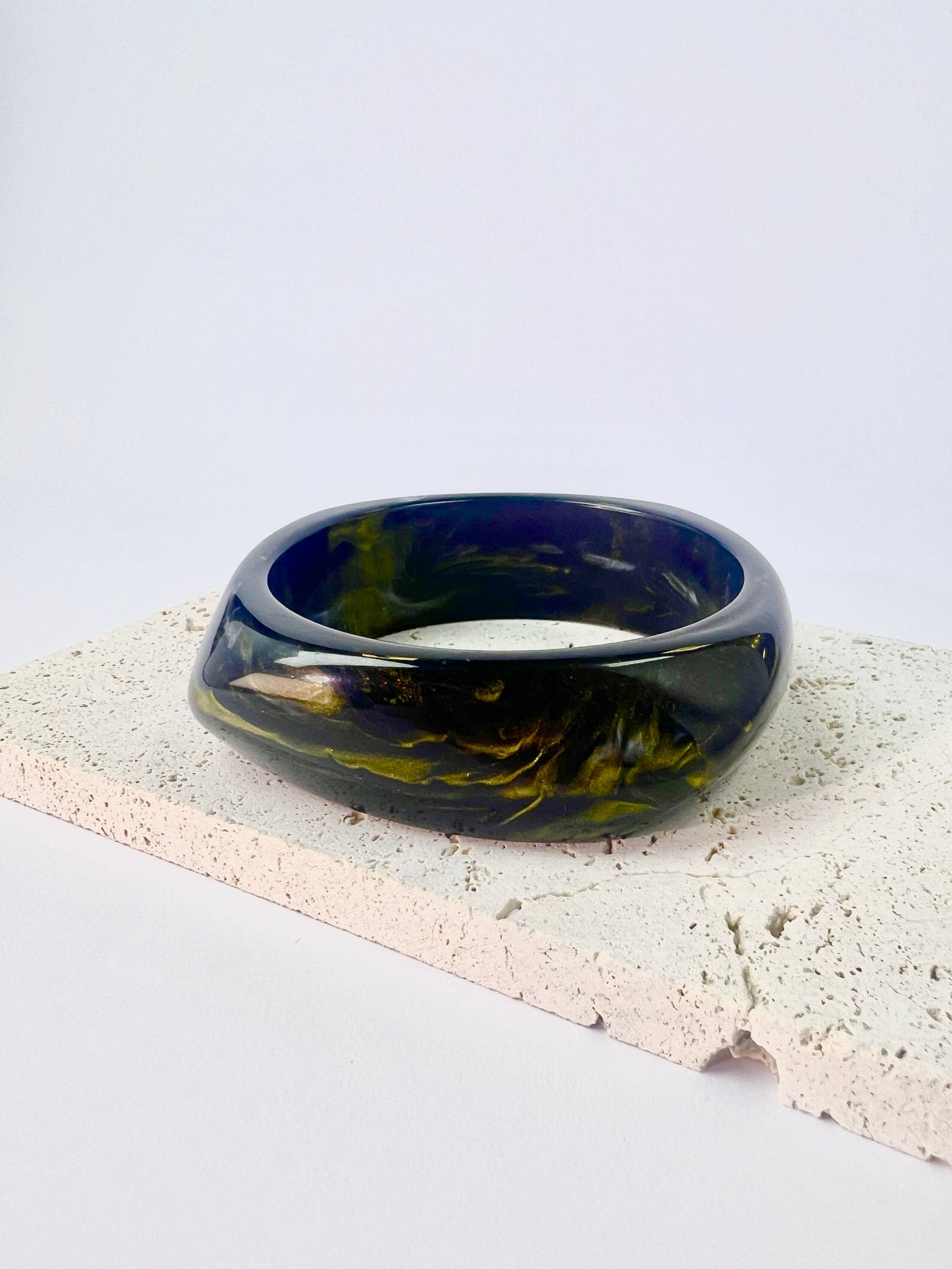 Bracelet jonc en résine effet marbré