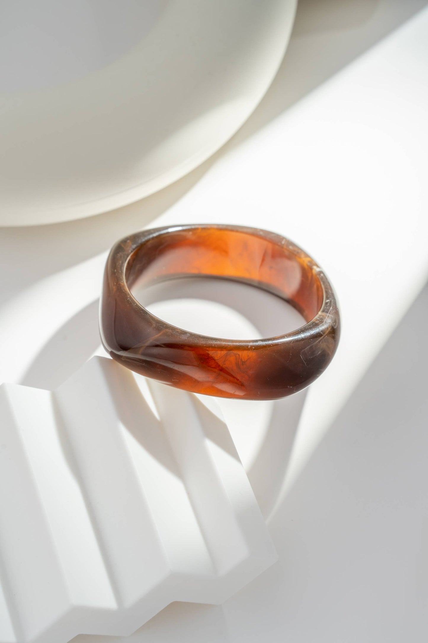 Bracelet jonc en résine effet marbré