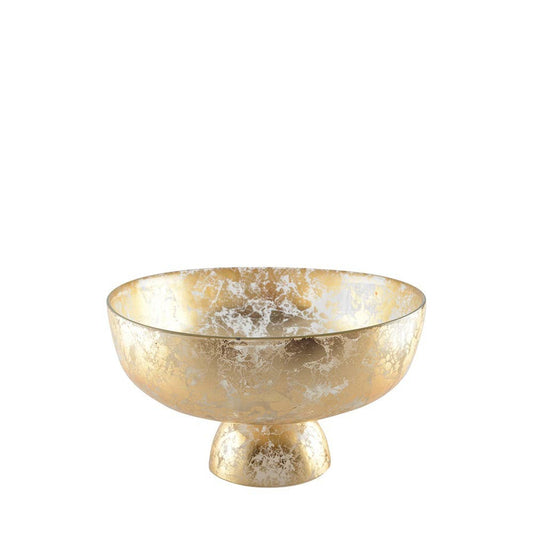 Coupe sur pied en verre doré