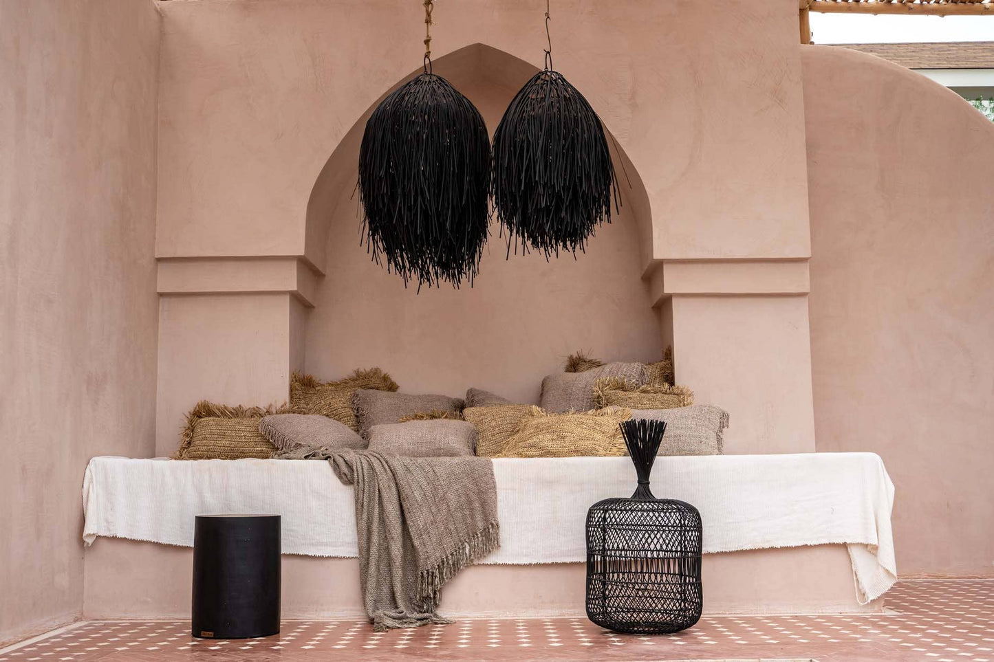 Tabouret artisanal en bois massif