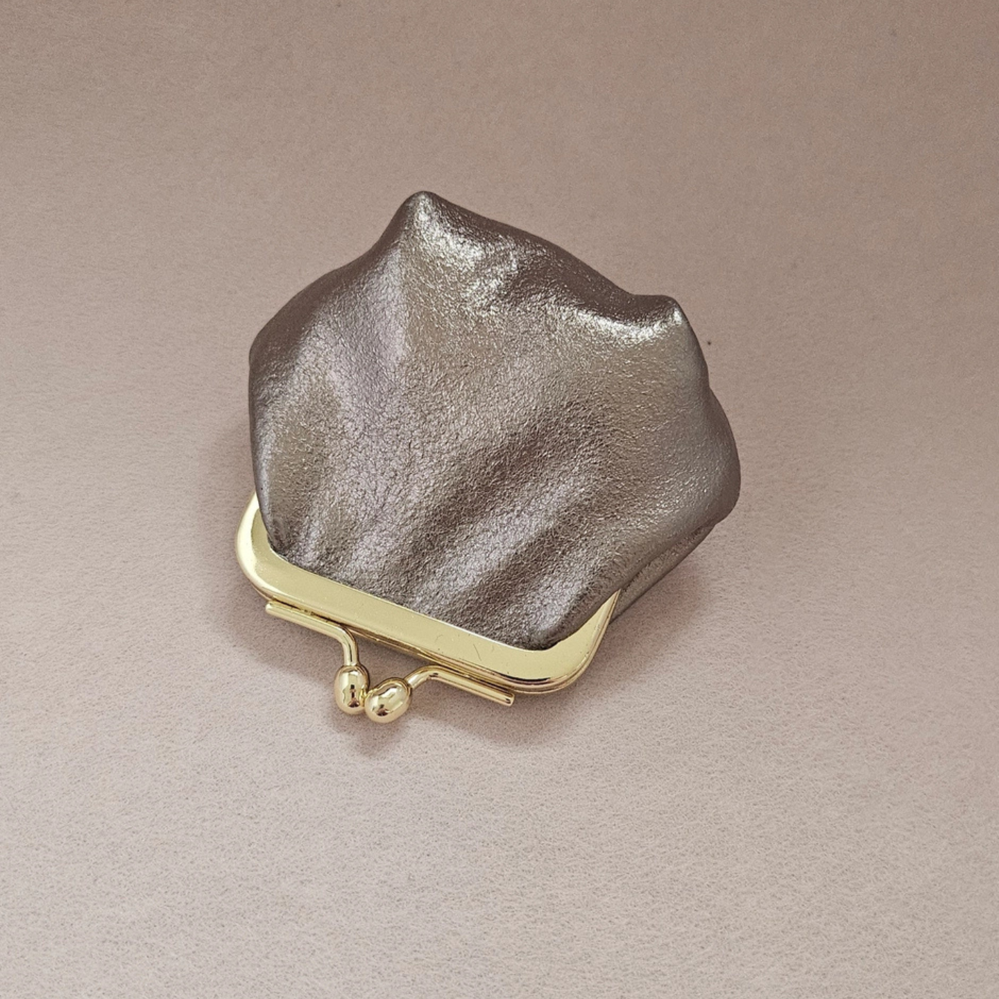 Porte-monnaie en cuir à fermoir, 6 cm