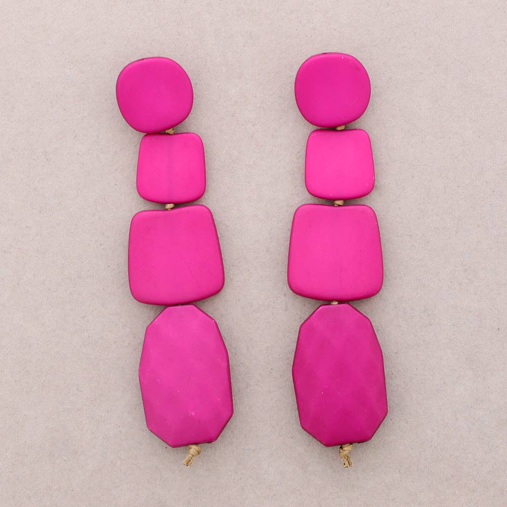 Boucles d'oreilles pendantes géométriques en résine