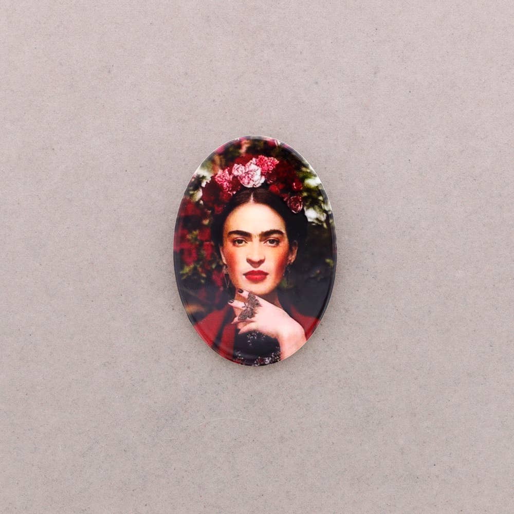Broche Ovale en Résine Frida Kahlo