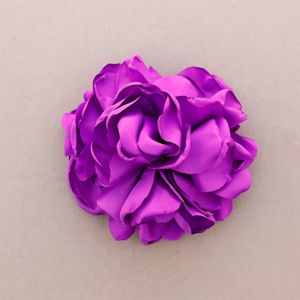 Broche Fleur en Tissu 20 cm avec Fermeture et Barrett