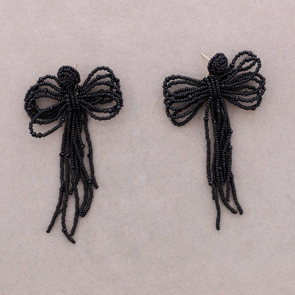 Boucles d'Oreilles Pendantes Nœud en Perles
