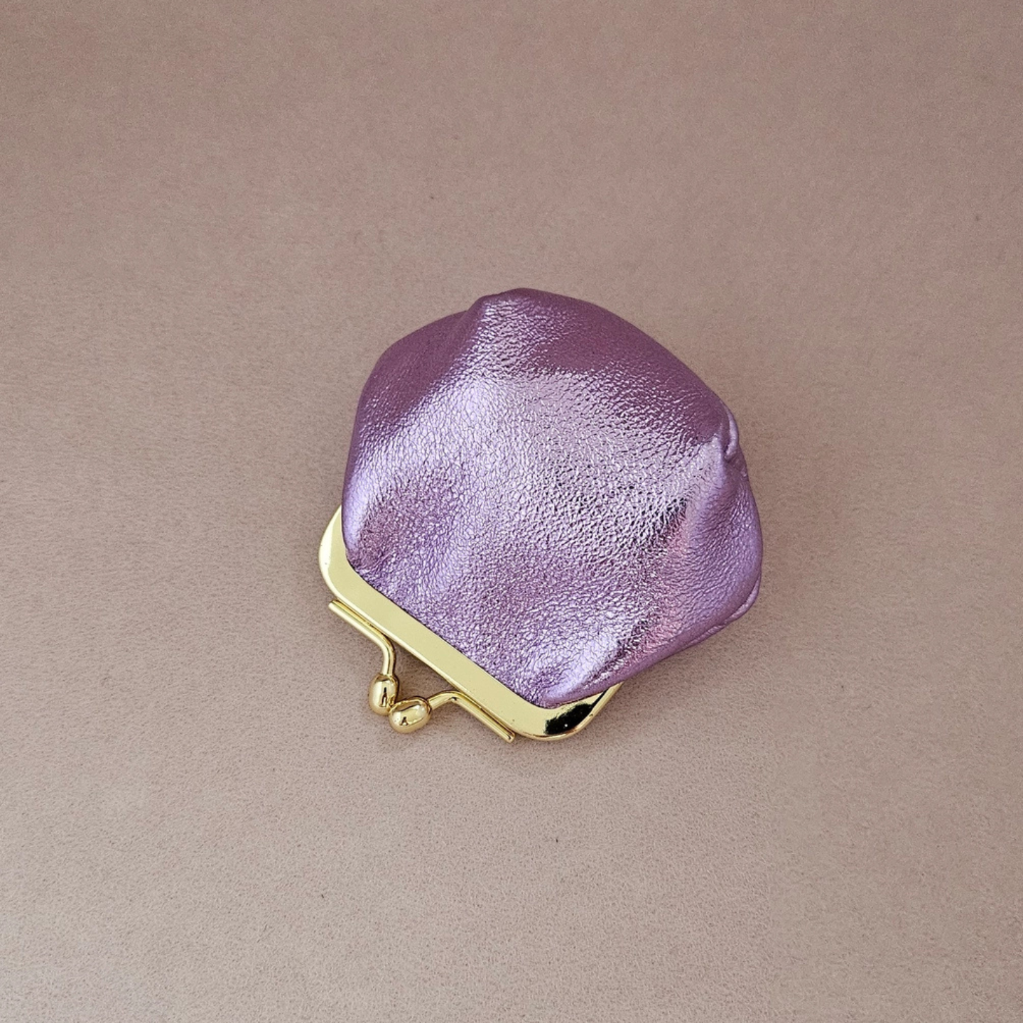 Porte-monnaie en cuir à fermoir, 6 cm