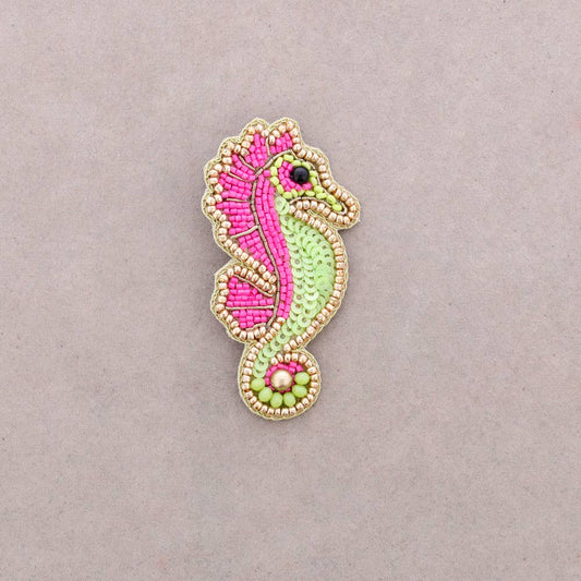 Broche hippocampe à sequins – Animal marin – Accessoire été
