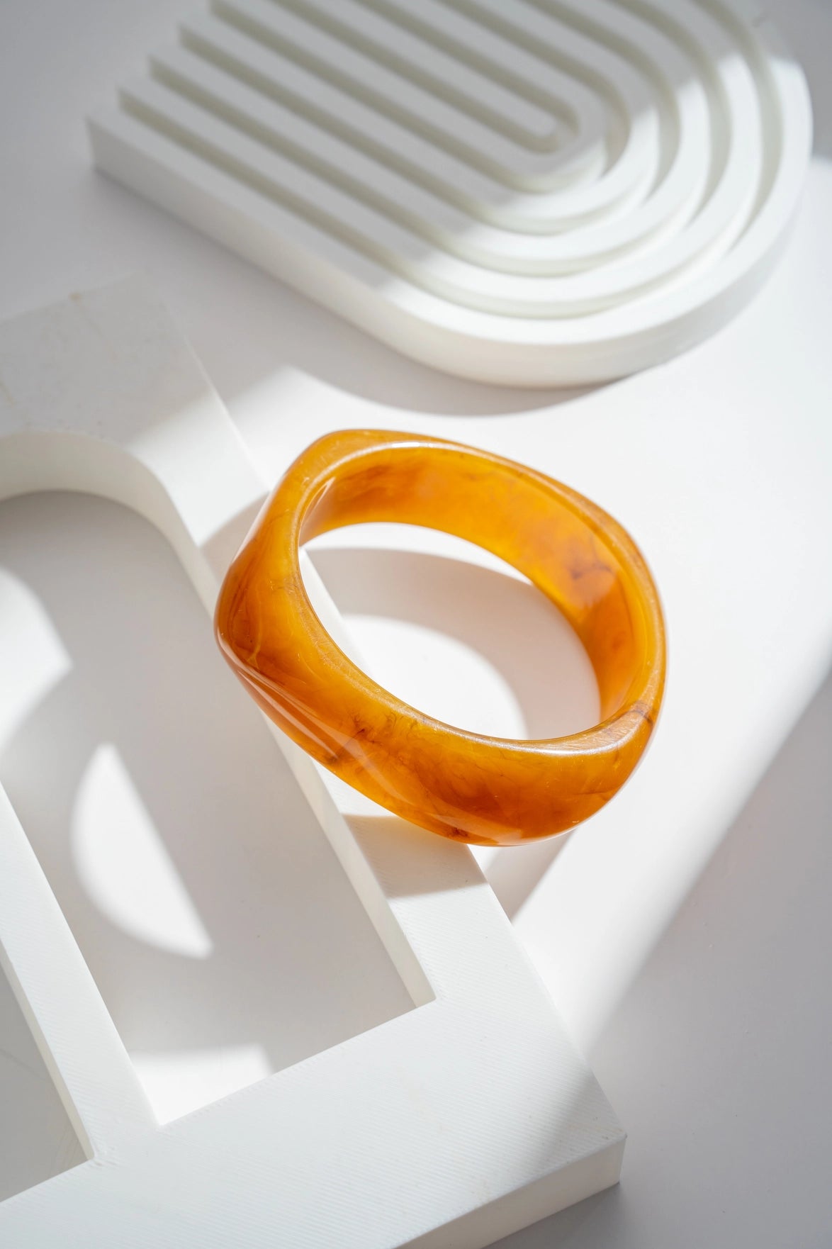 Bracelet jonc en résine effet marbré