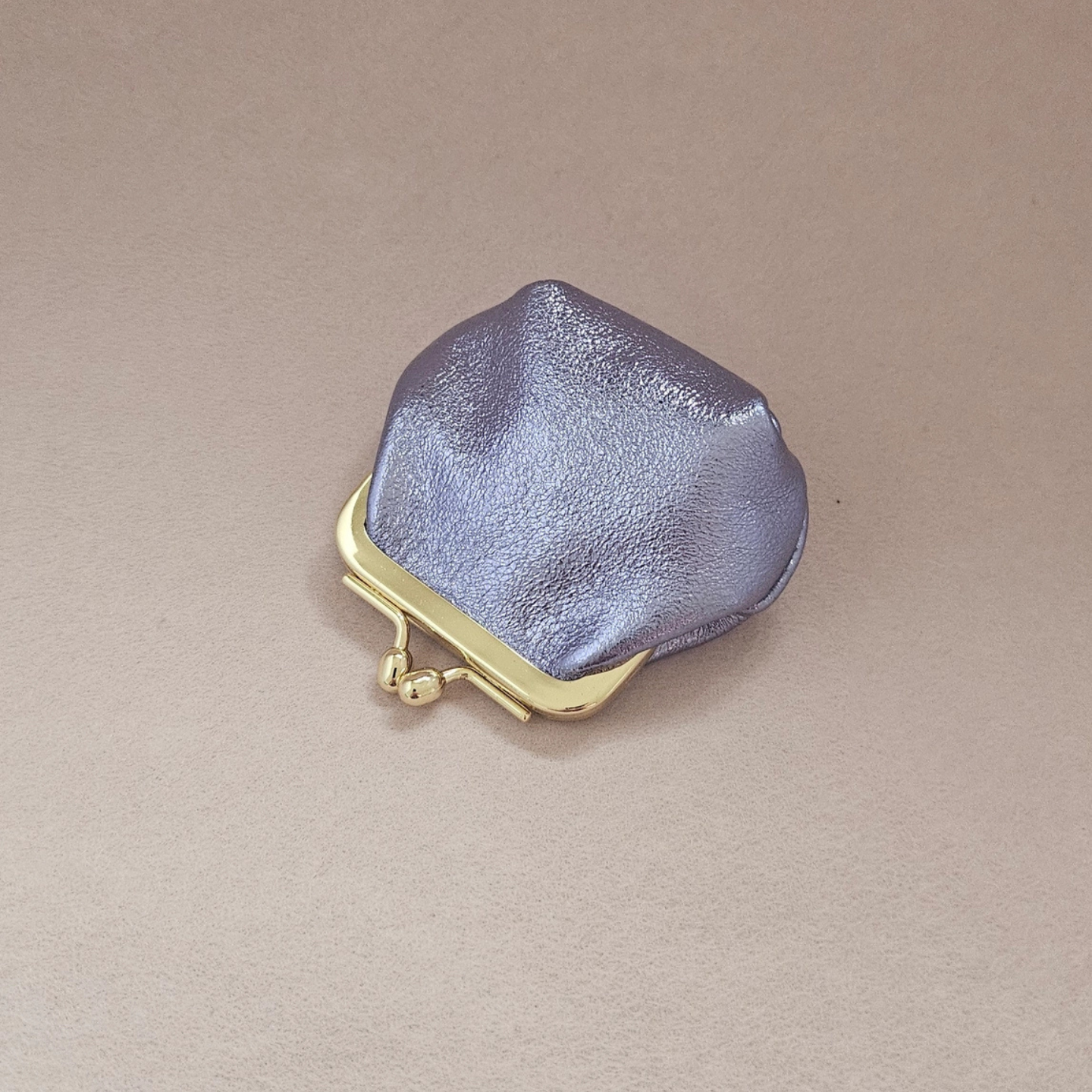 Porte-monnaie en cuir à fermoir, 6 cm