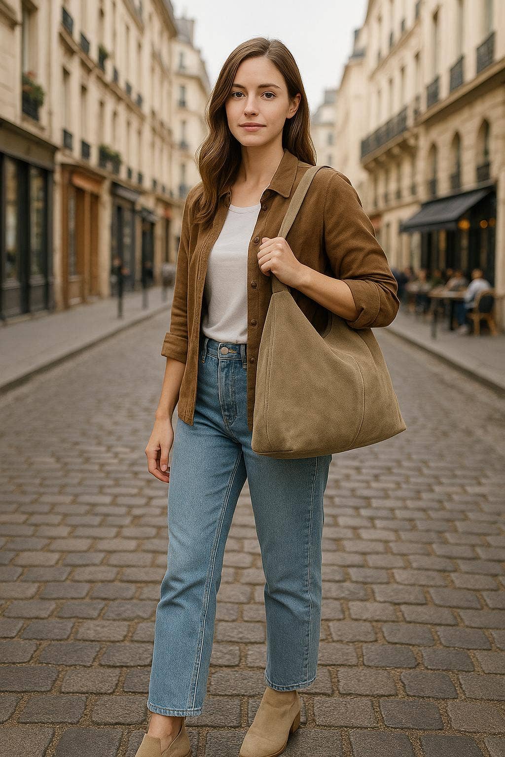 Sac en cuir suédé