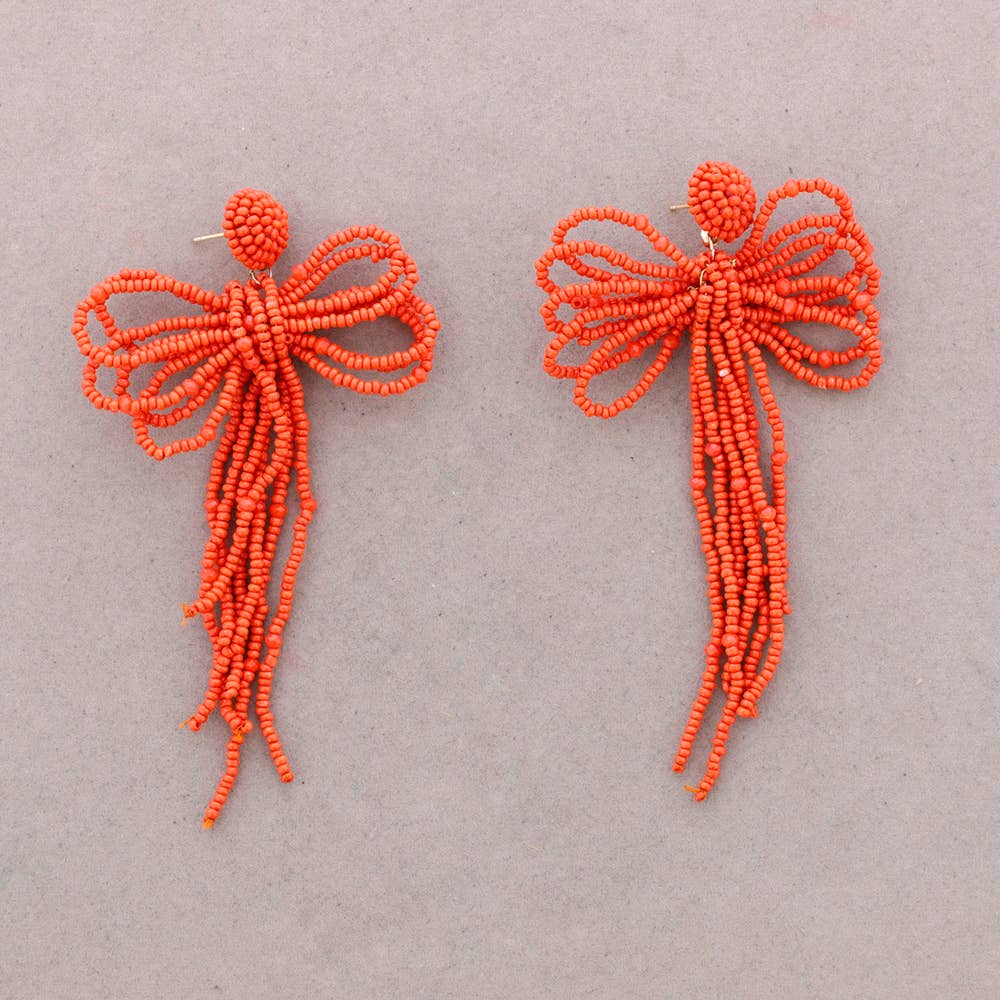 Boucles d'Oreilles Pendantes Nœud en Perles