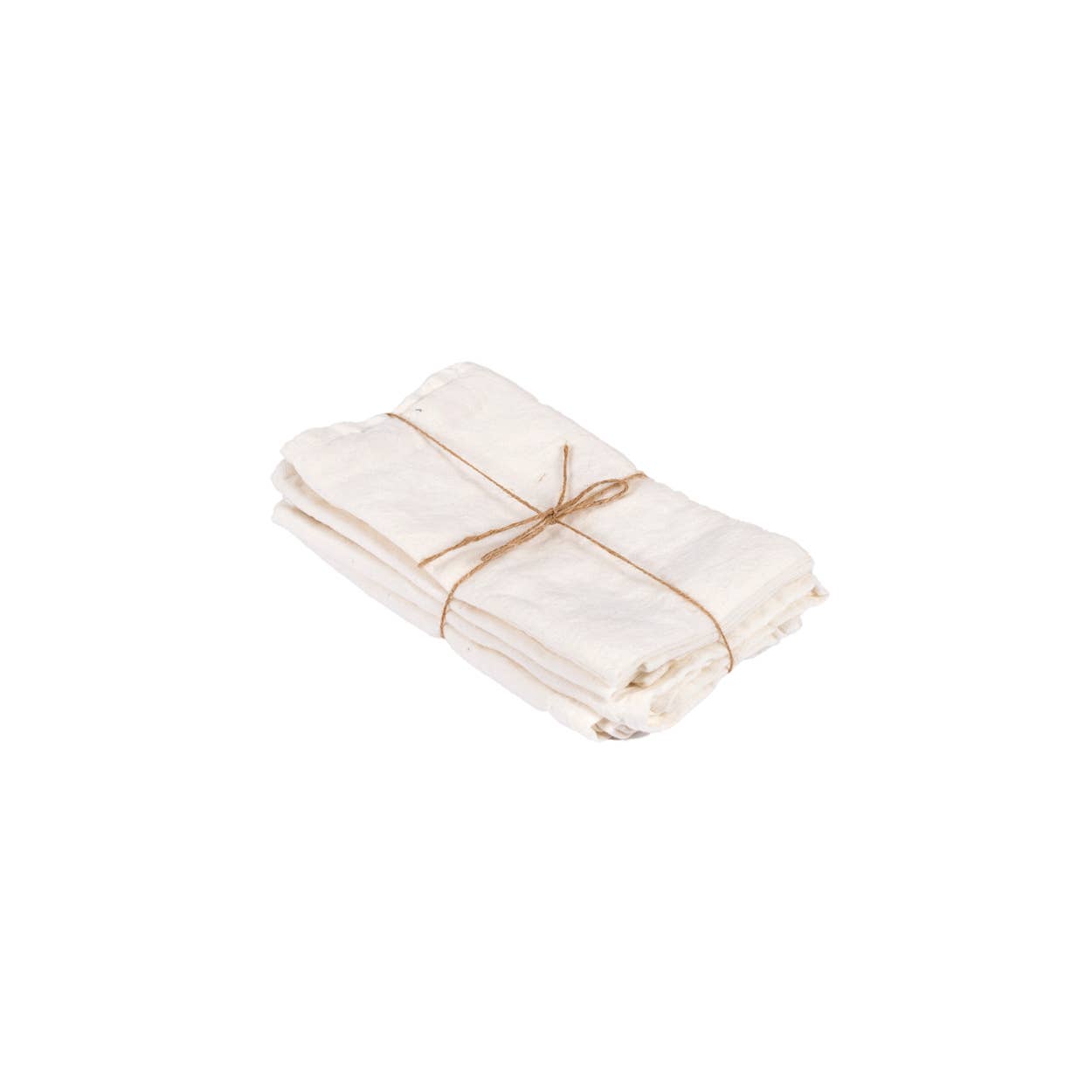 Lot de quatre serviettes de table en lin blanc