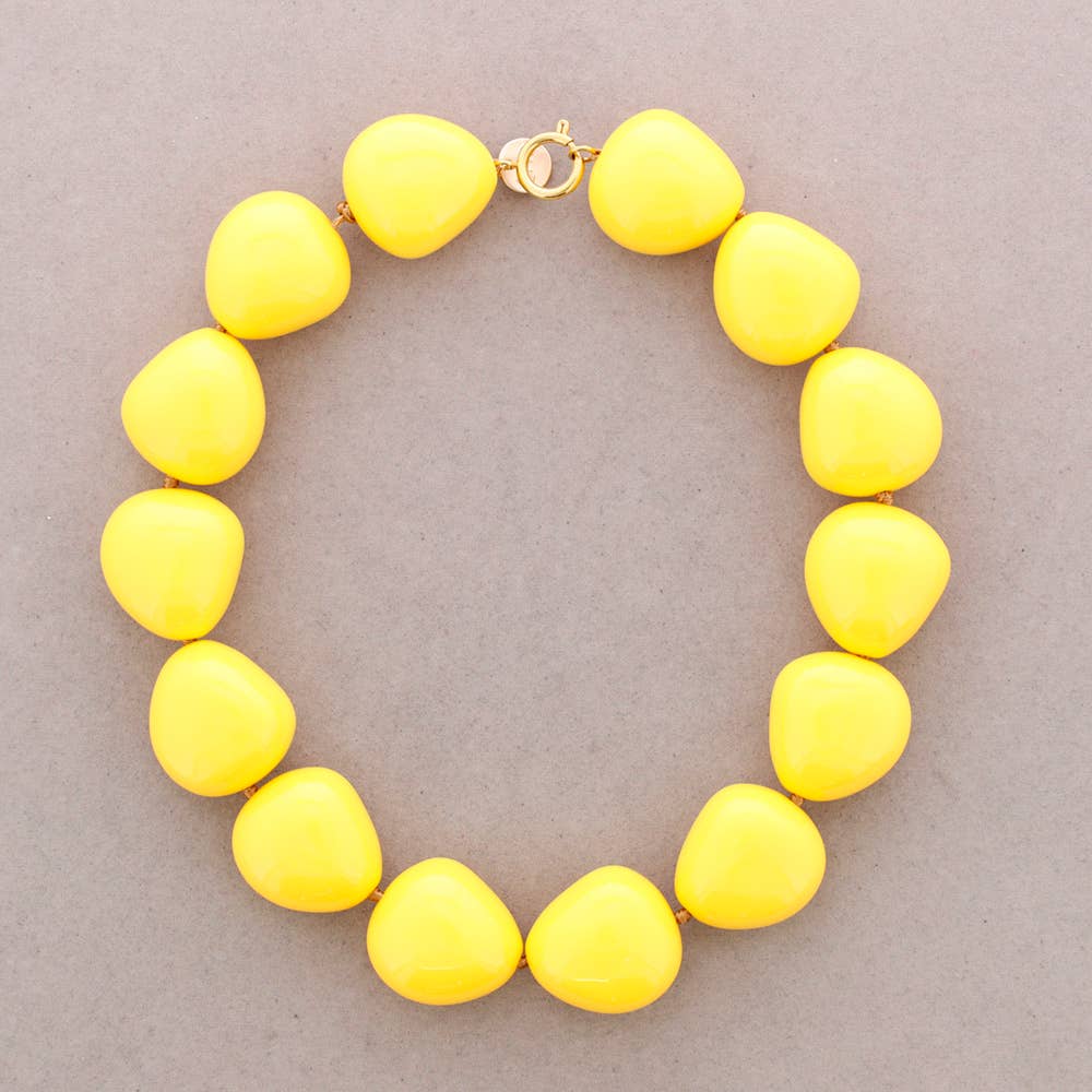 Collier ras du cou en résine à perles irrégulières | Couleurs vives pour l'été