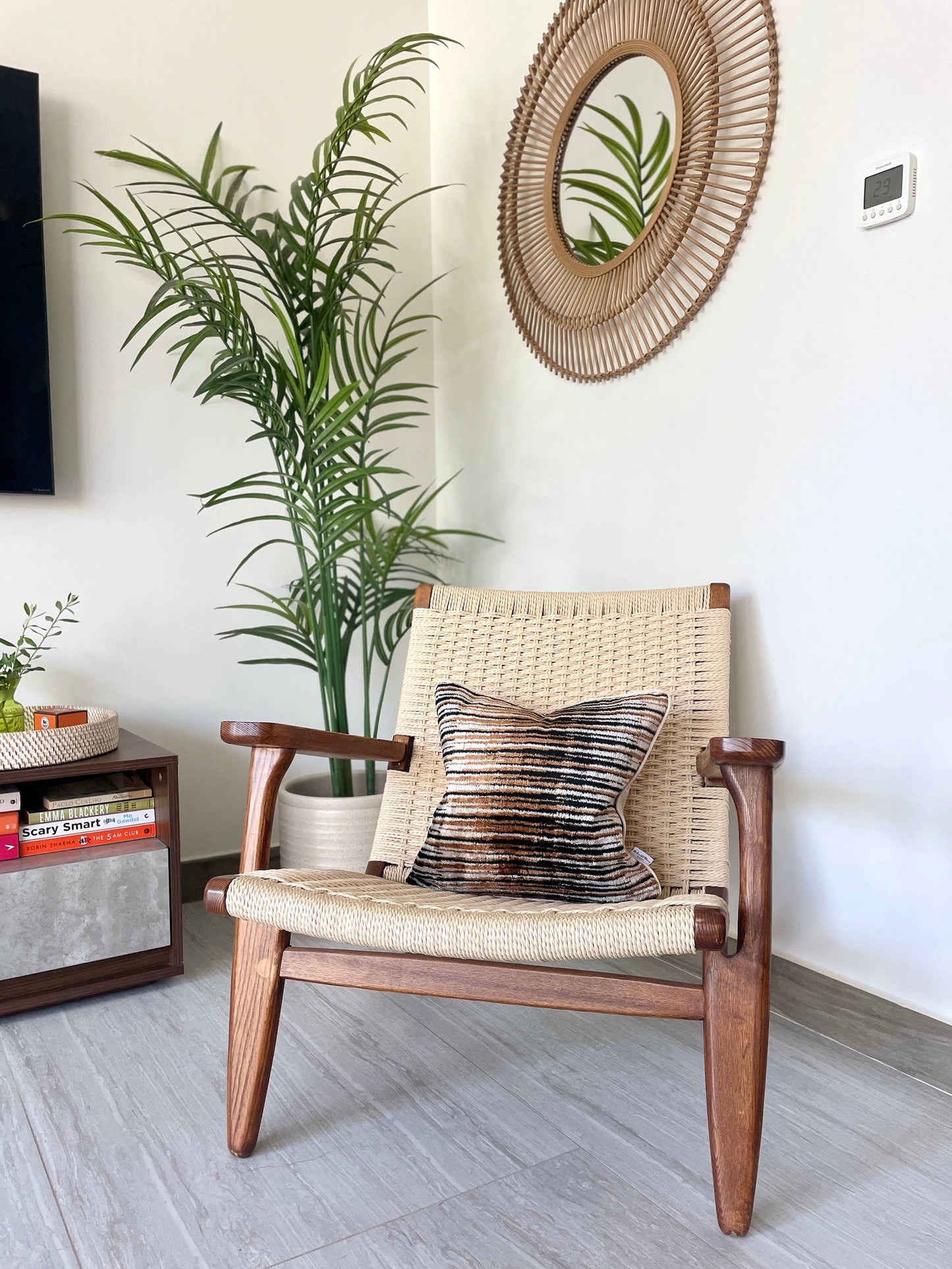 Oreiller en velours de soie Ikat Mizzoni