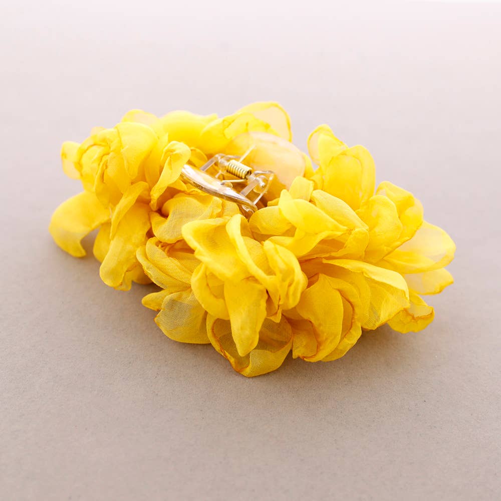 Barrette à Fleurs en Tissu Corail