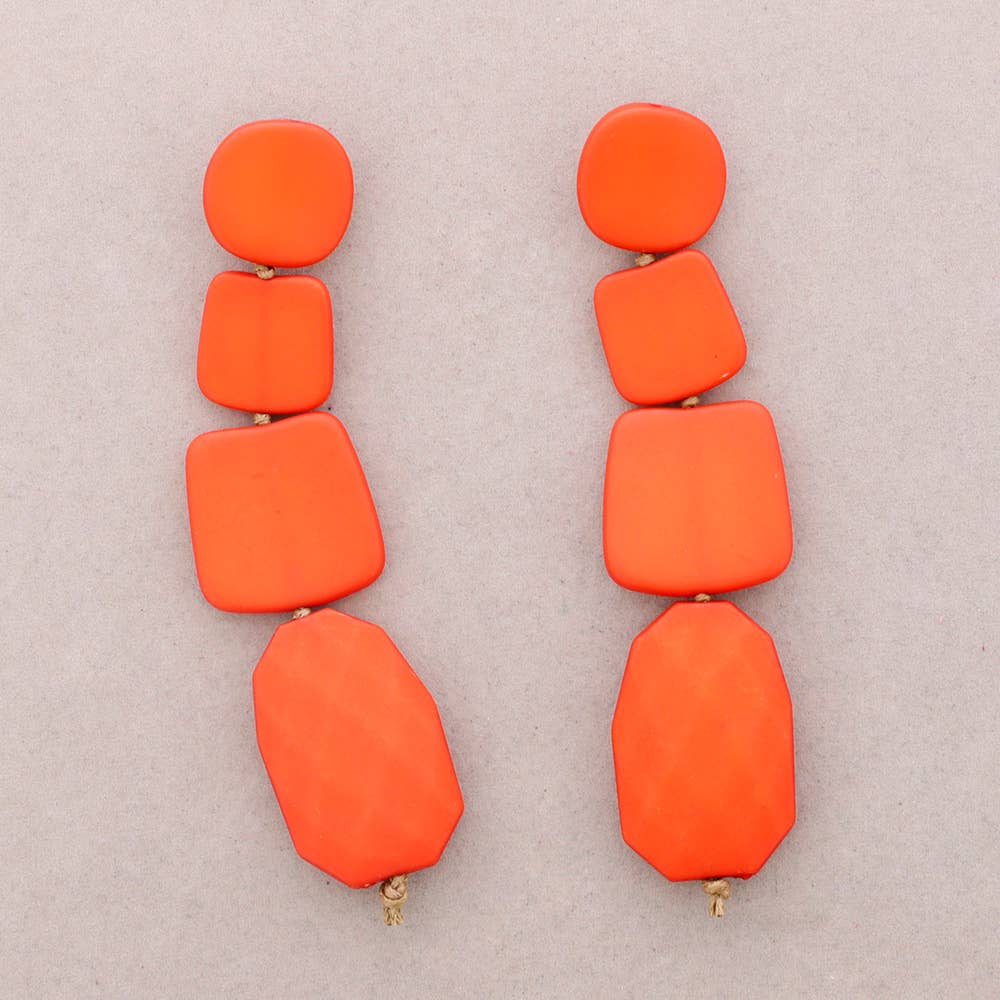 Boucles d'oreilles pendantes géométriques en résine