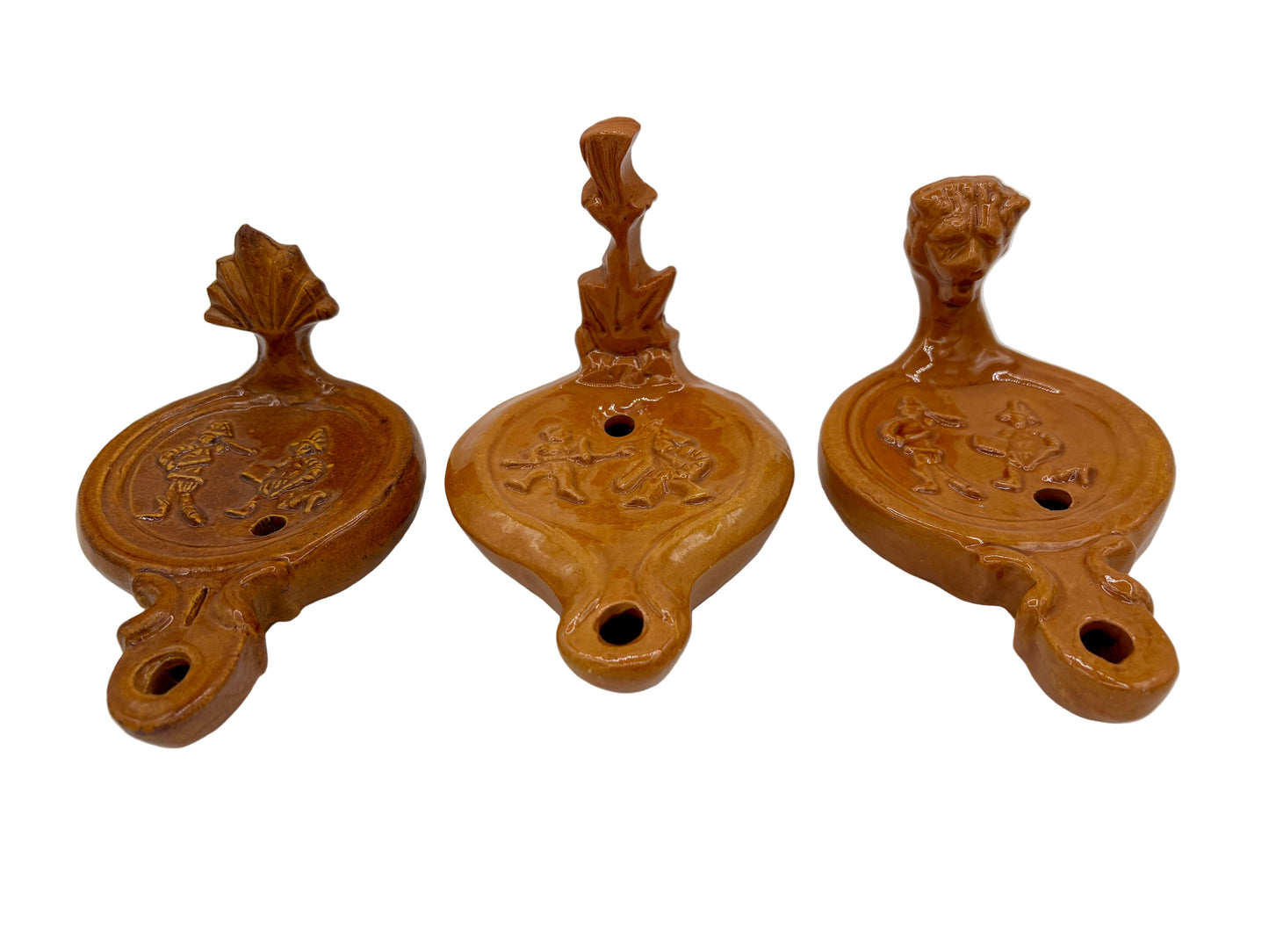 Lampes à huile en céramique inspirées de modèles antiques