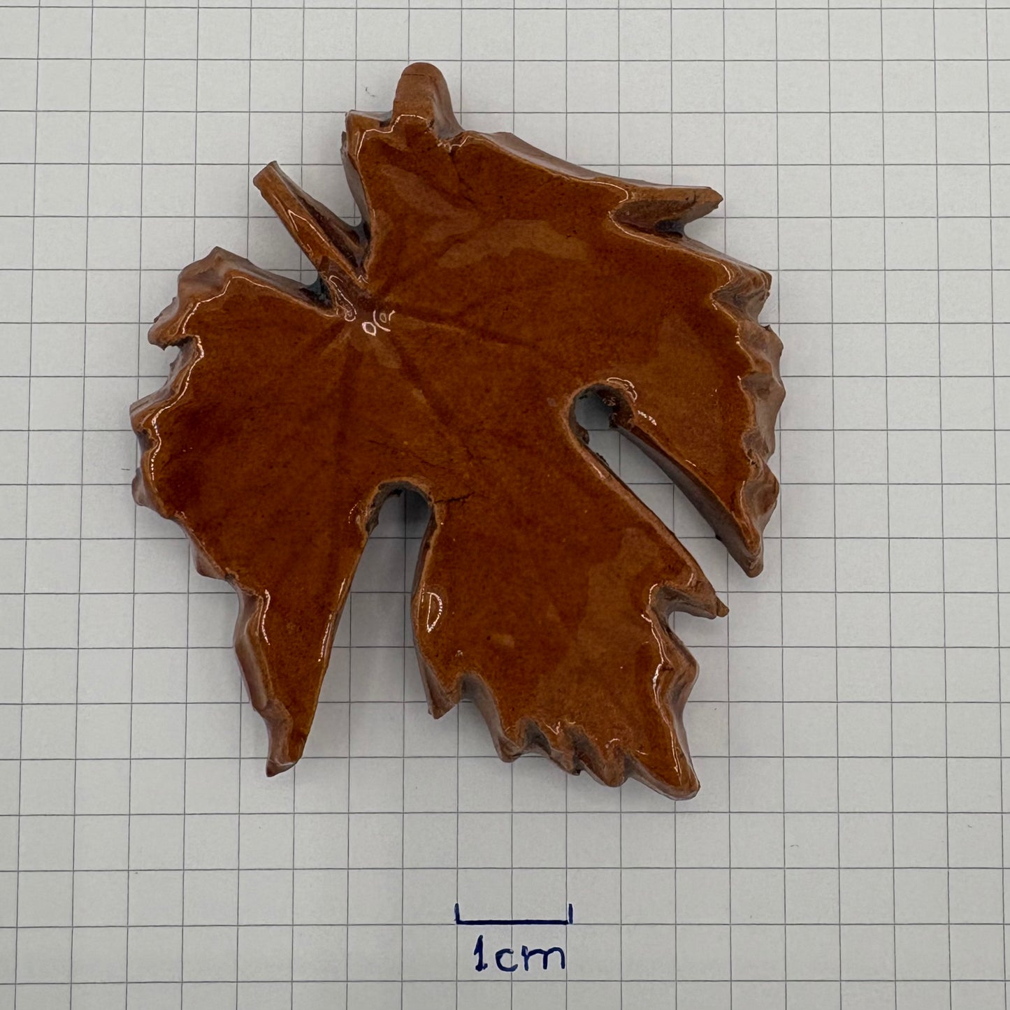 Aimants décoratifs en forme de feuille de vigne, réalisés en céramique vernissée