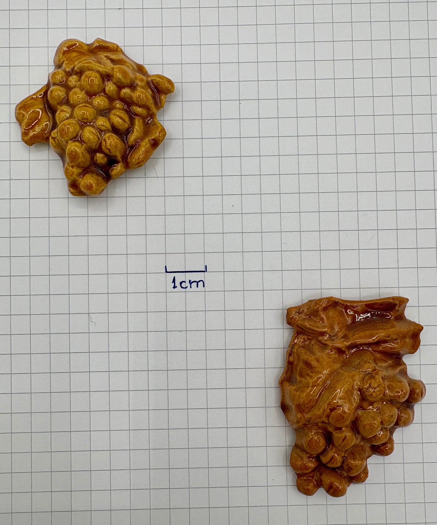 Aimants décoratifs en forme de grappe de raisin, réalisés en céramique vernissée