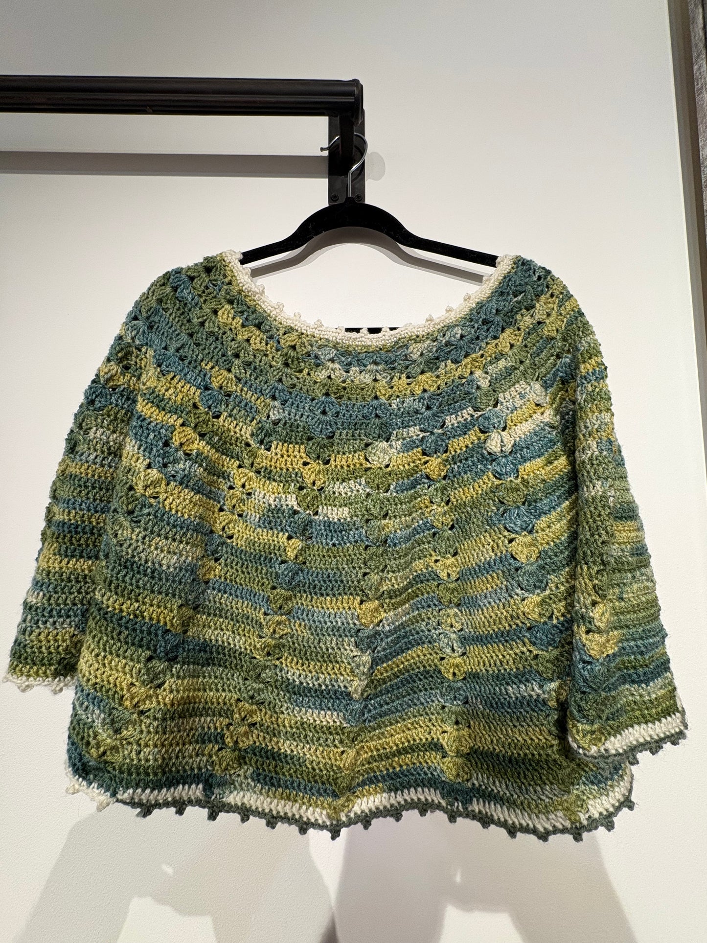 Cape verte en coton et laine