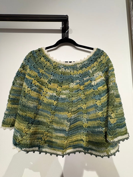 Cape verte en coton et laine