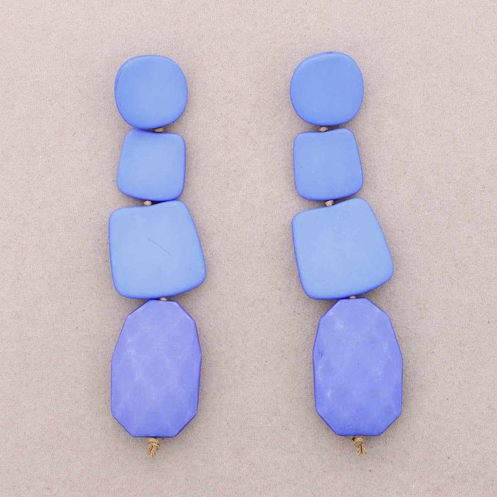 Boucles d'oreilles pendantes géométriques en résine