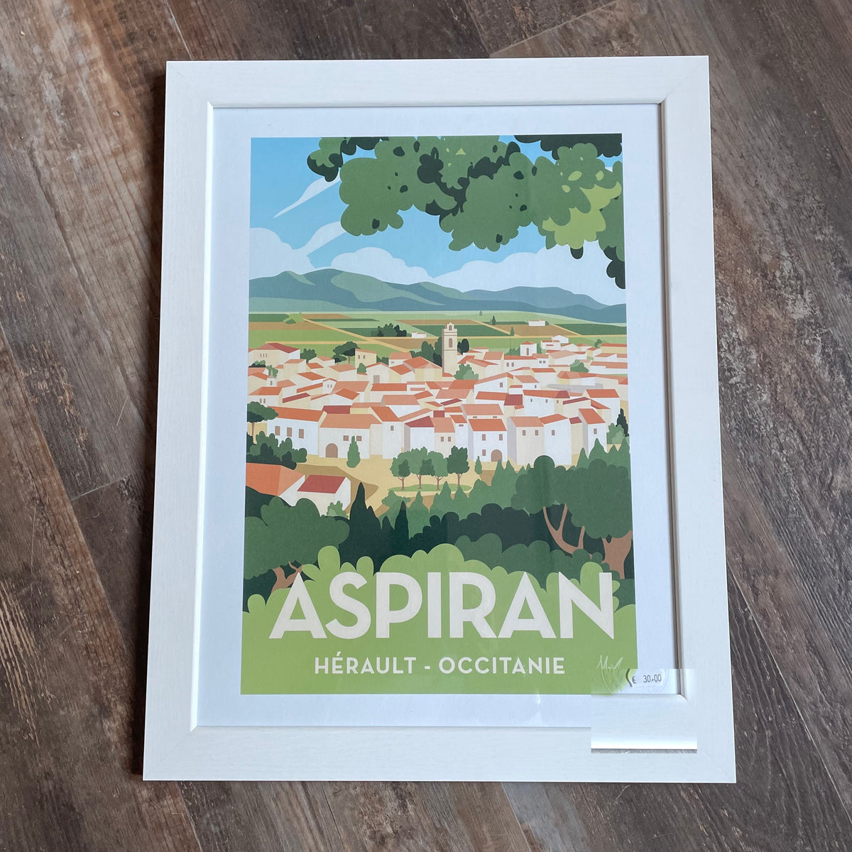 Affiche Aspiran A3 encadrée — illustration Floriane Voisin (Pinkflox)