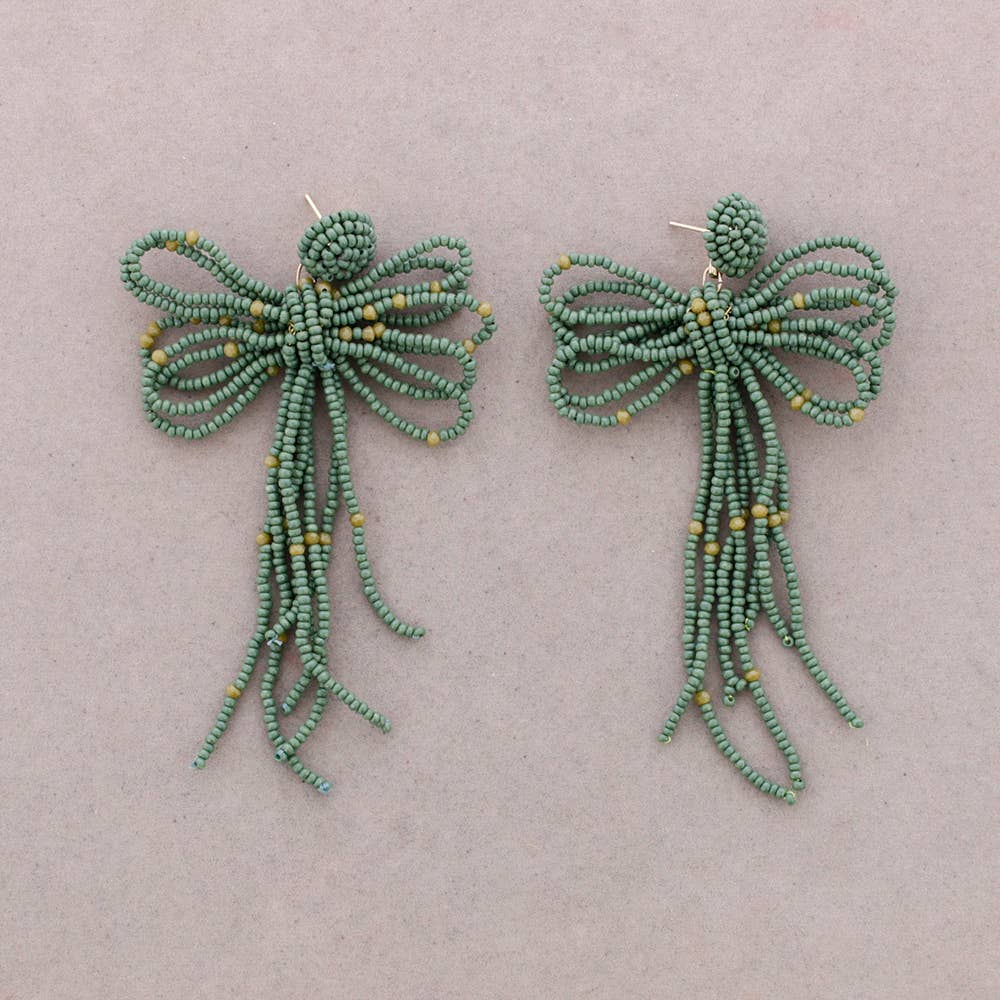 Boucles d'Oreilles Pendantes Nœud en Perles
