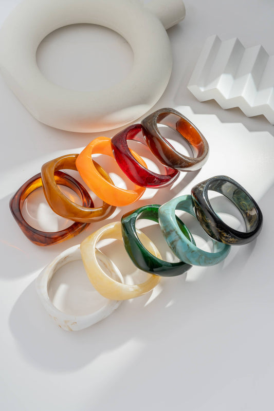 Bracelet jonc en résine effet marbré