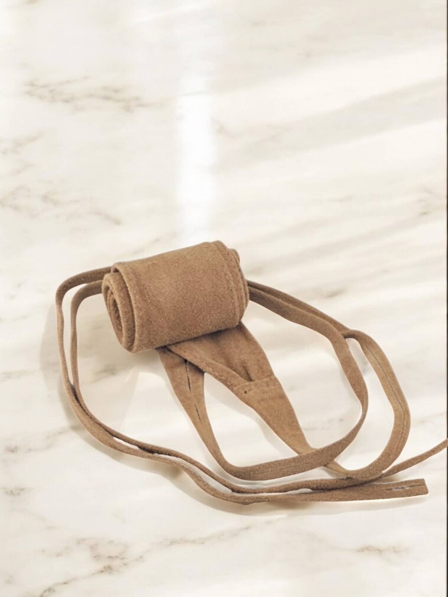 Ceinture obi en cuir suédé noir