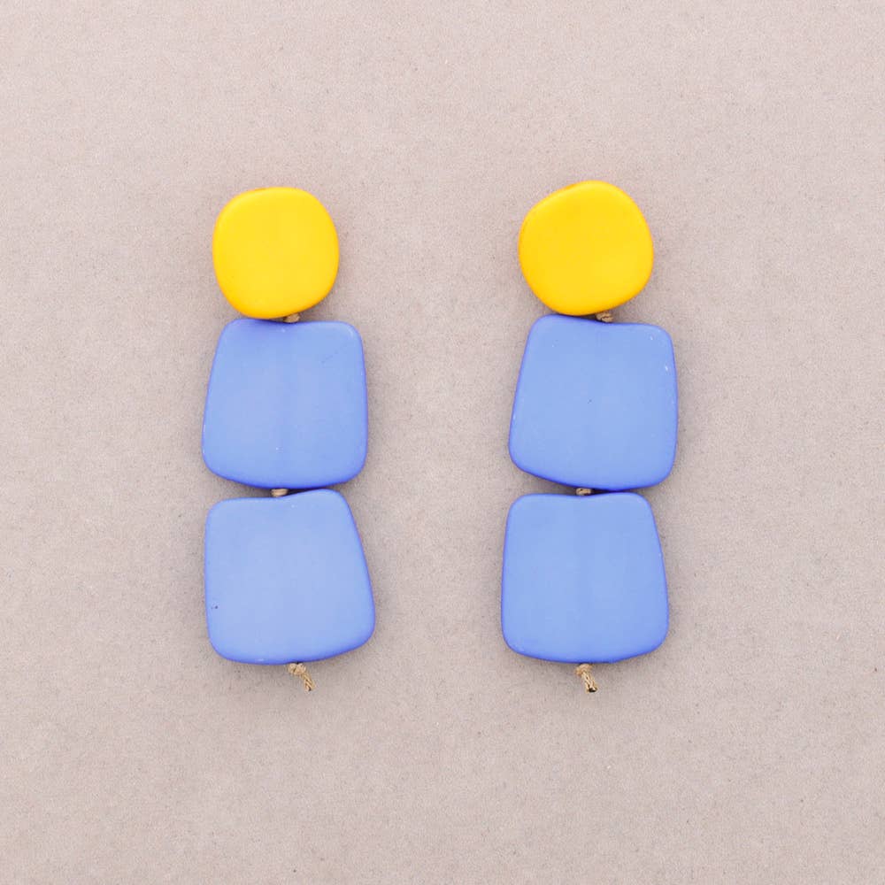Boucles d'oreilles pendantes géométriques en résine