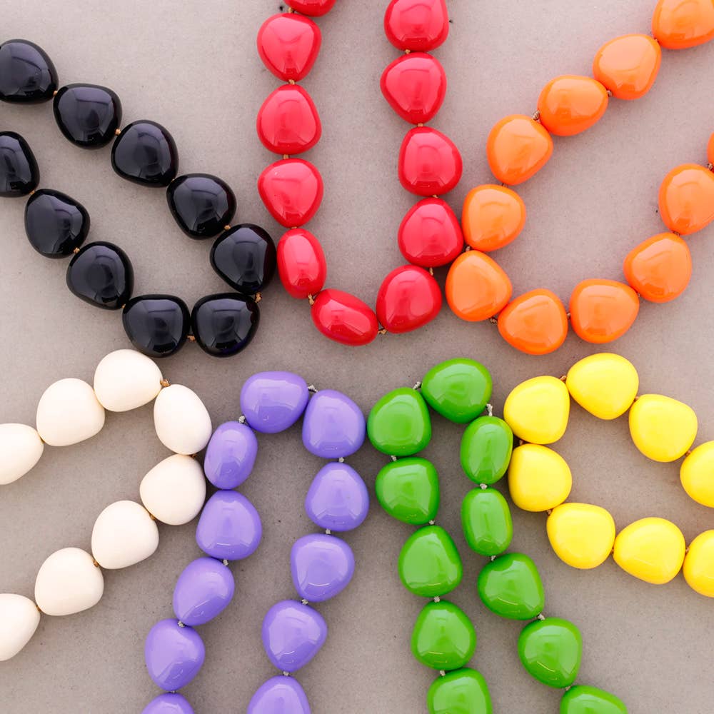 Collier ras du cou en résine à perles irrégulières | Couleurs vives pour l'été