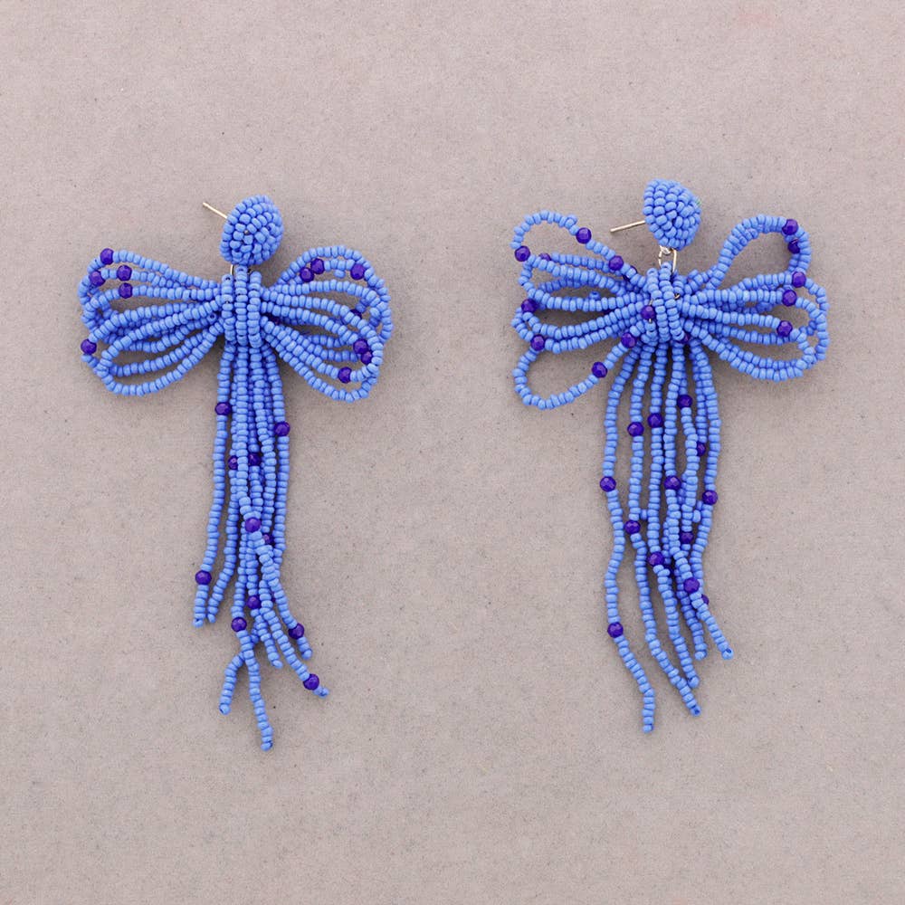 Boucles d'Oreilles Pendantes Nœud en Perles