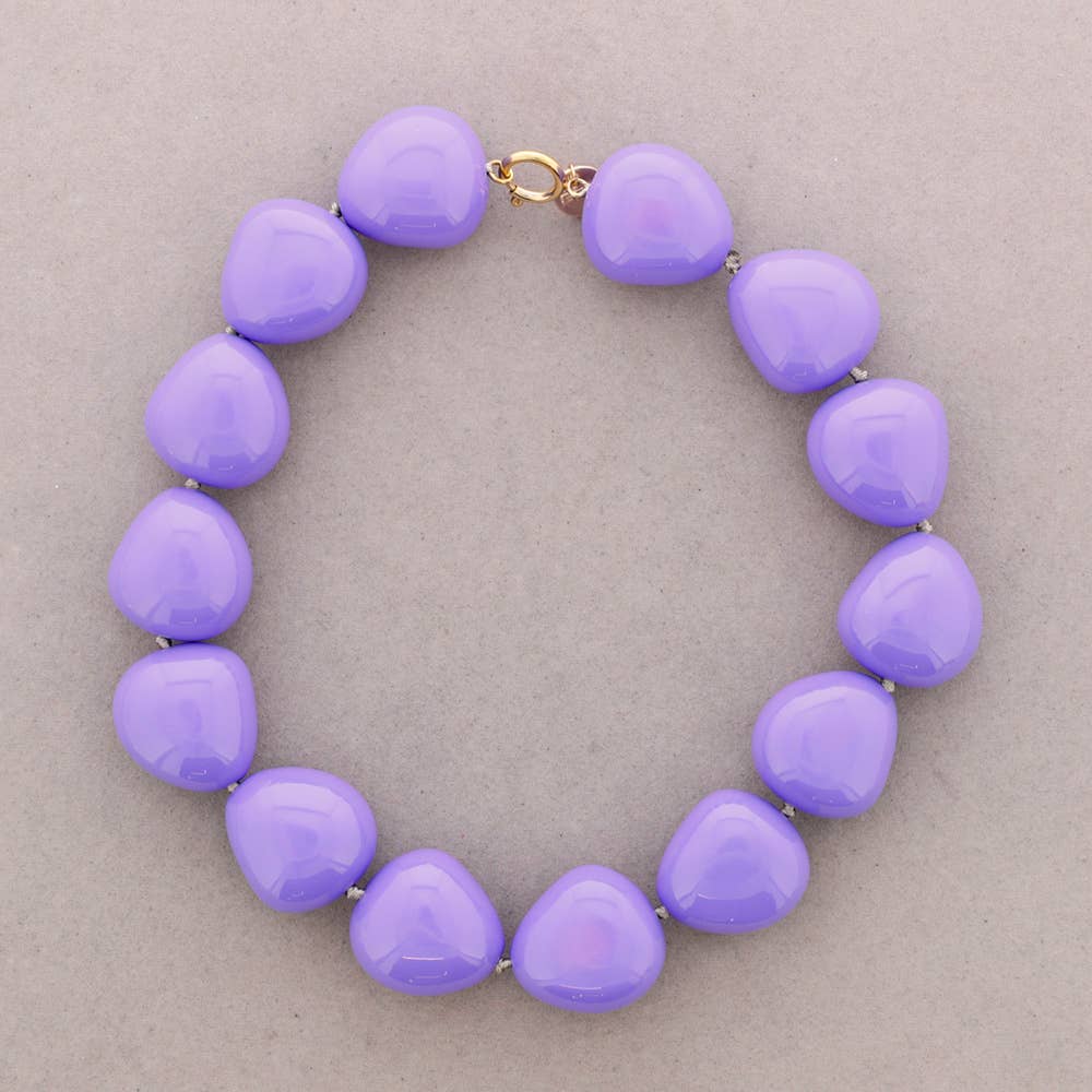 Collier ras du cou en résine à perles irrégulières | Couleurs vives pour l'été
