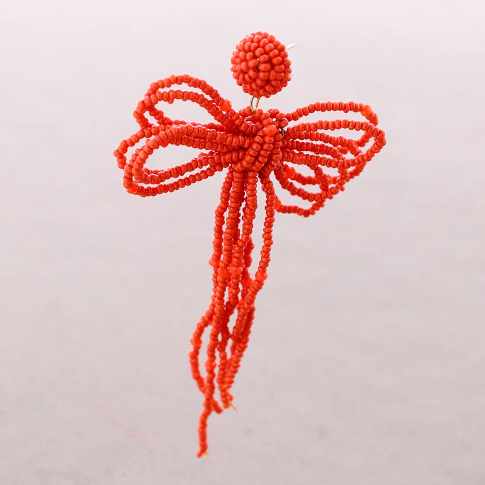 Boucles d'Oreilles Pendantes Nœud en Perles