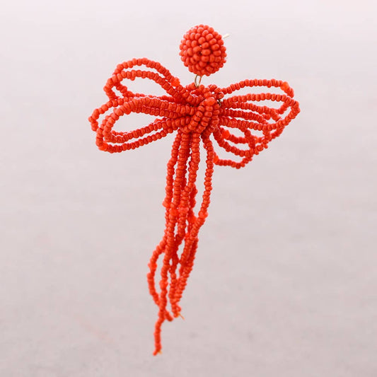 Boucles d'Oreilles Pendantes Nœud en Perles