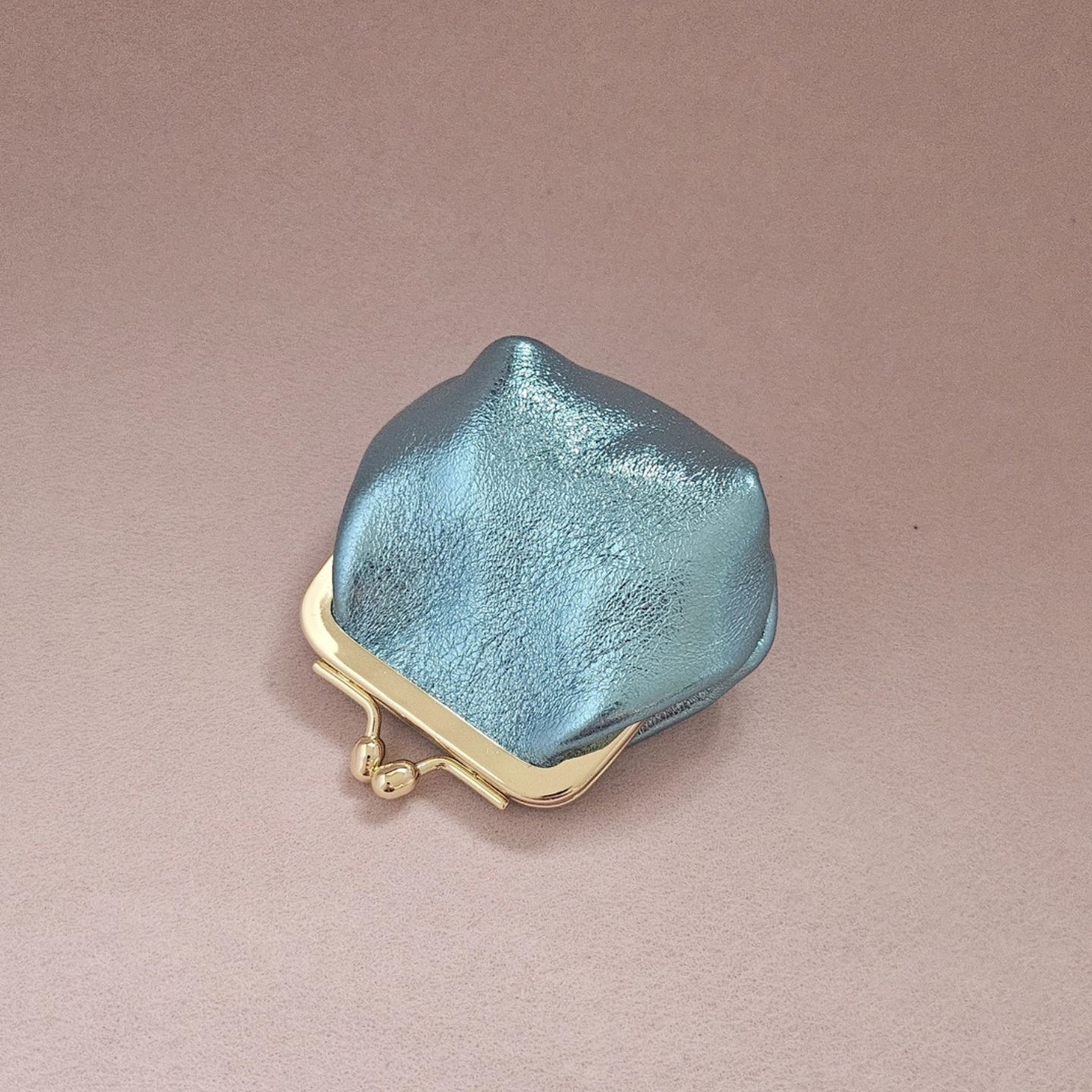 Porte-monnaie en cuir à fermoir, 6 cm