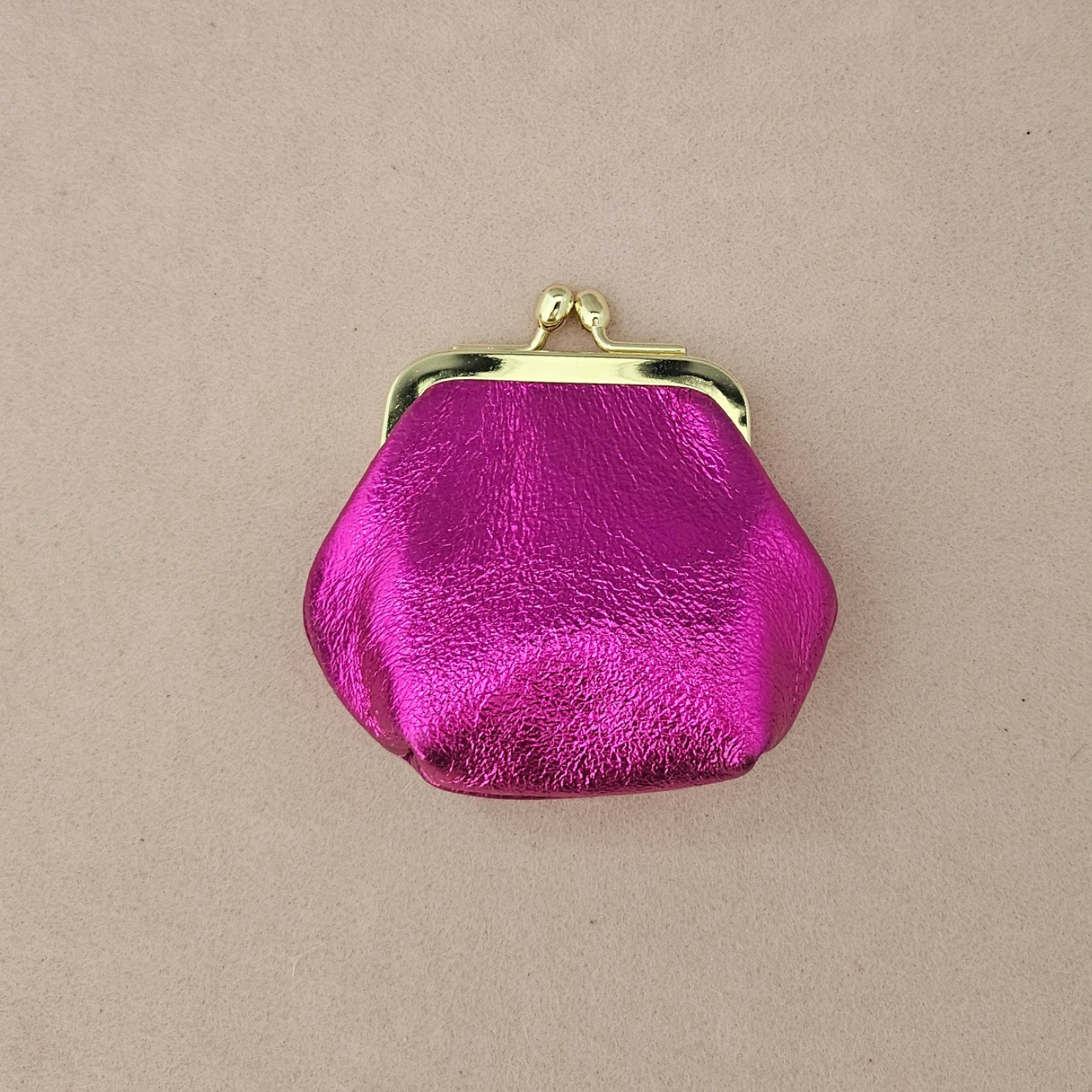 Porte-monnaie en cuir à fermoir, 6 cm