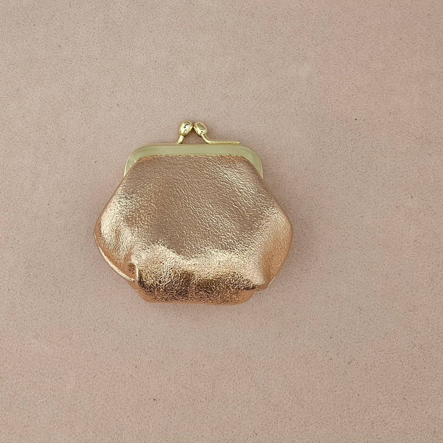 Porte-monnaie en cuir à fermoir, 6 cm