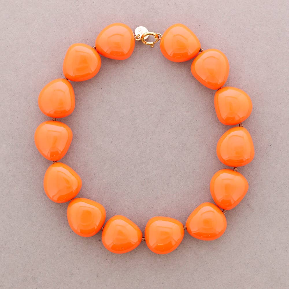 Collier ras du cou en résine à perles irrégulières | Couleurs vives pour l'été