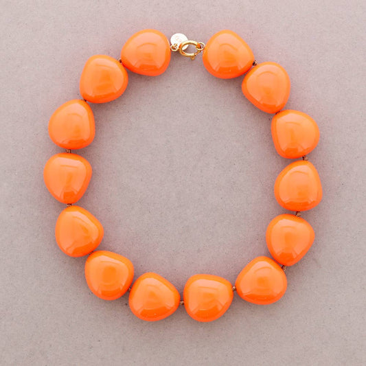 Collier ras du cou en résine à perles irrégulières | Couleurs vives pour l'été