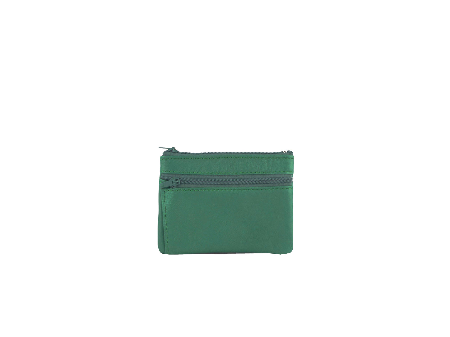 Portefeuille en cuir upcyclé à deux fermetures éclair : Cactus