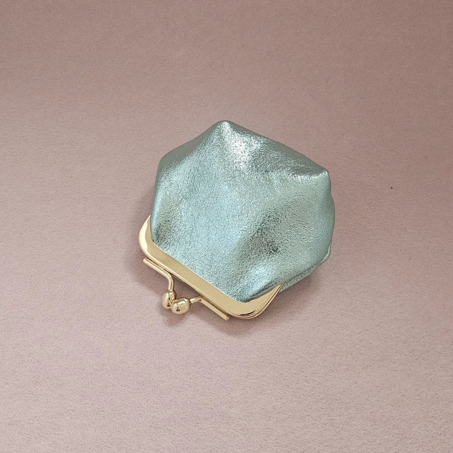 Porte-monnaie en cuir à fermoir, 6 cm