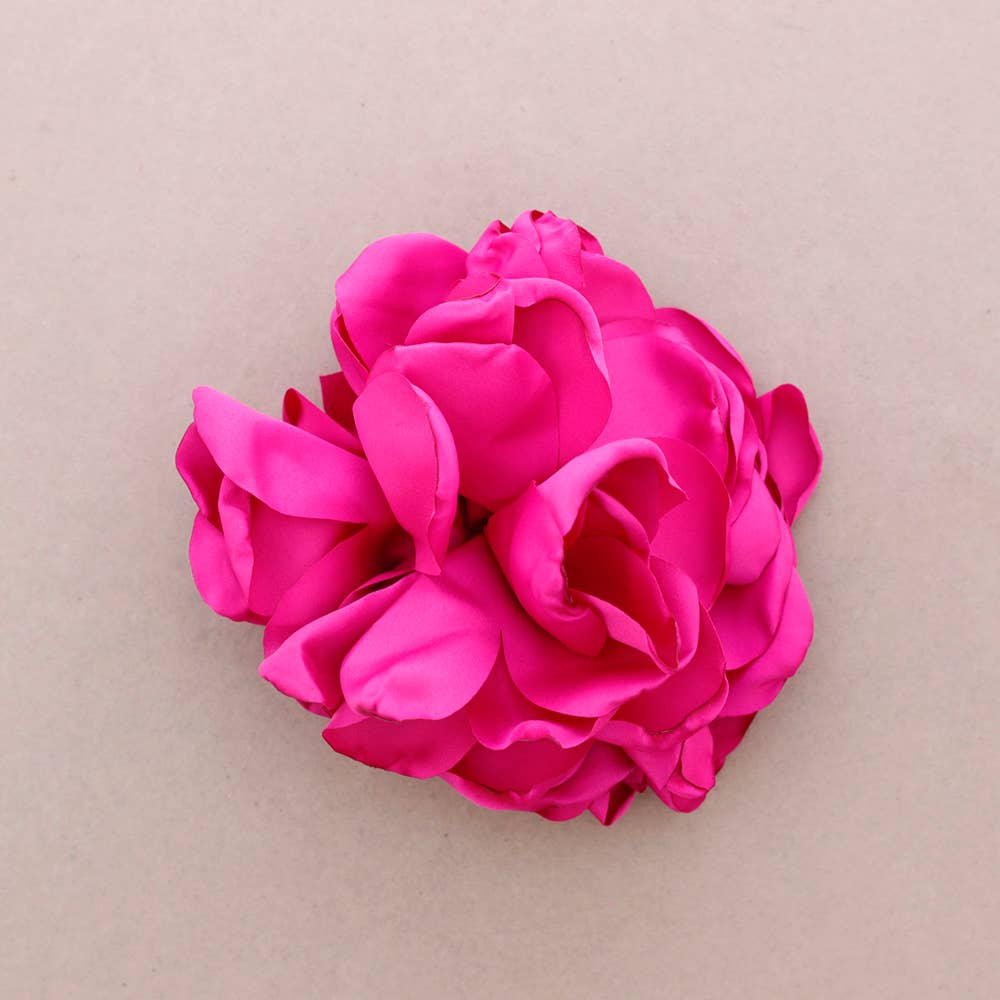 Broche Fleur en Tissu 20 cm avec Fermeture et Barrett